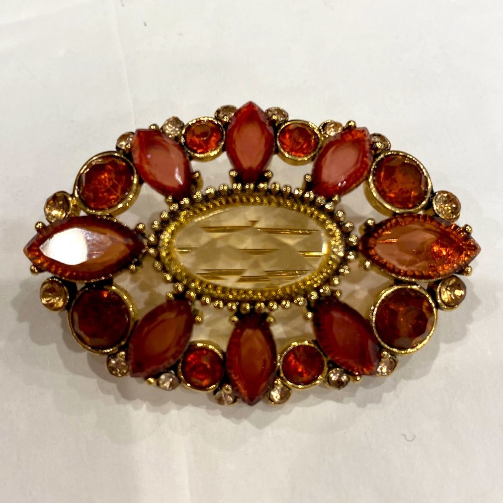 MONET Vintage Topaz Gold Brooch Pin